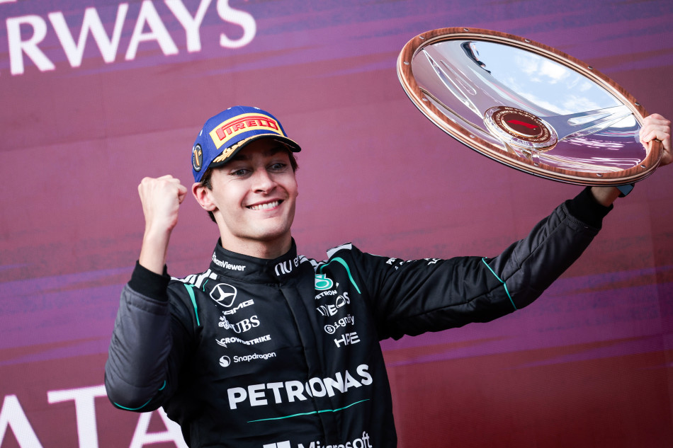 Russell converts pole to win as Mercedes posts 1-2