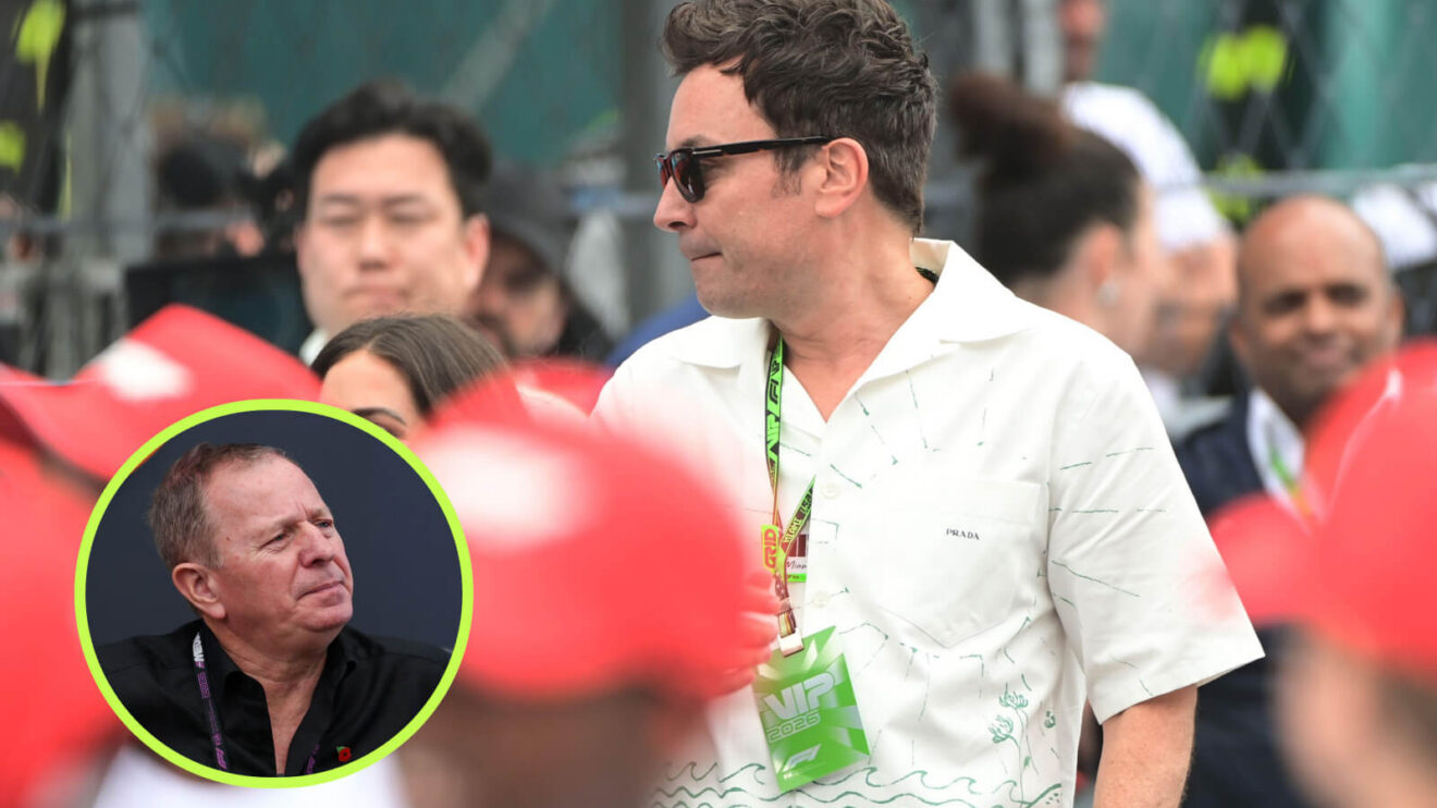 Fallon bites Brundle's mic at Miami grid walk