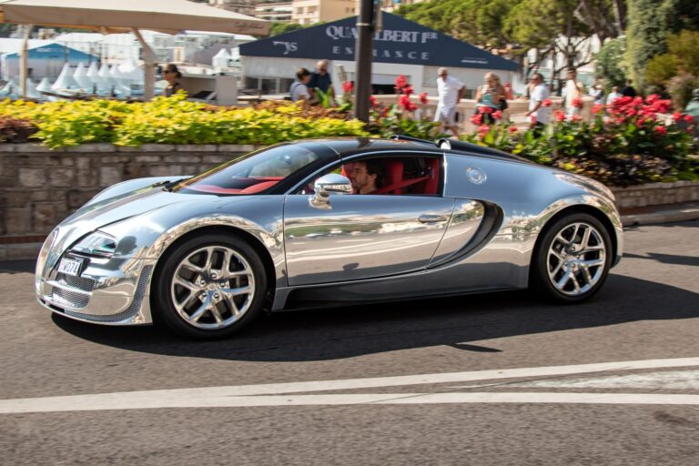 Fernando Alonso takes delivery of chrome Bugatti Veyron in Monaco
